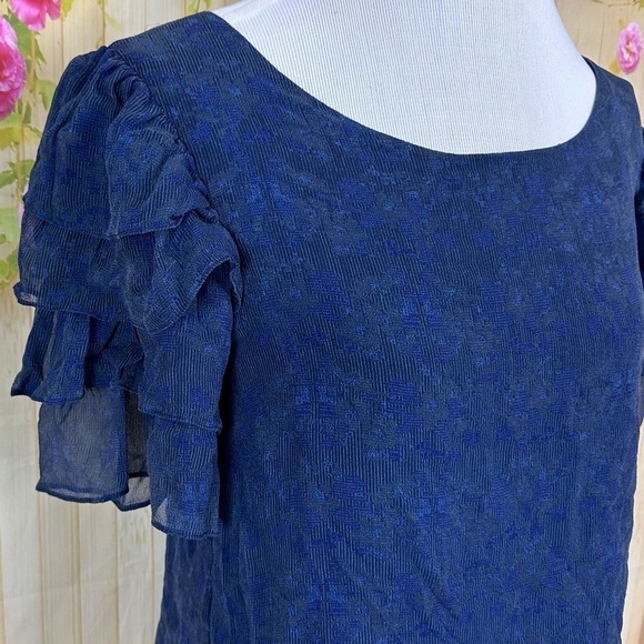 MARGARITA SAPLALA Blue Silk Top - Picture 2 of 7